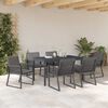 vidaXL Garten Essgruppe 7 pcs Anthrazit Poly-Rattan