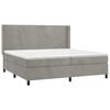 vidaXL Boxspringbett mit Matratze Hellgrau 200x200 cm Samt