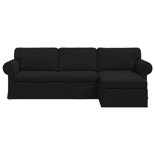 vidaXL Sofa Schwarz Gesamtabmessungen: 245 x 138 x 80 cm (B x T x H)