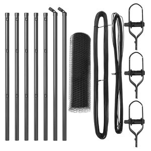 vidaXL Zaunpfosten Grau 10 x 0,4 m (13 mm Mesh) Stahl und PVC