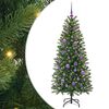 vidaXL K&uuml;nstlicher Weihnachtsbaum mit 150 LEDs Gr&uuml;n 150 cm PE und PVC