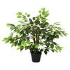 vidaXL K&uuml;nstliche Ficus-Pflanze Gr&uuml;n 73 x 16 x 60 cm Stoff und Holz
