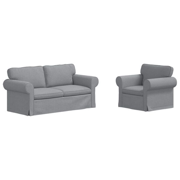 vidaXL Sofa 2 pcs Hellgrau