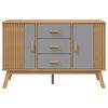 vidaXL Sideboard OLDEN Grau und Braun 114x43x73,5 cm Massivholz Kiefer