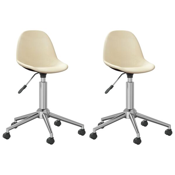 vidaXL Esszimmerst&uuml;hle 2 Stk. Drehbar Creme Stoff