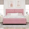 vidaXL Boxspringbett mit Matratze mit Kopfteil Rosa 180 x 200 cm Stoff