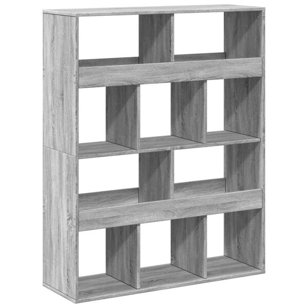 vidaXL B&uuml;cherregal Grau Sonoma 100x33x125,5 cm Holzwerkstoff