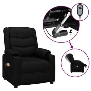 vidaXL Massagesessel Elektrisch Schwarz Kunstleder