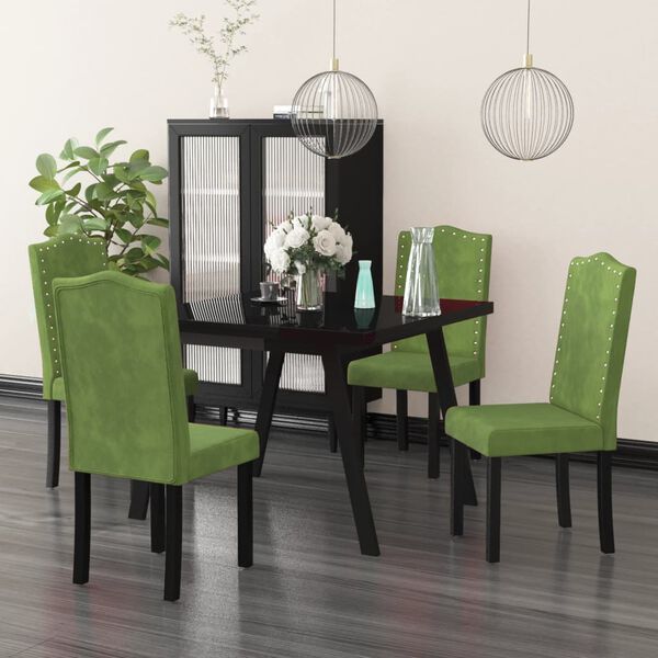 vidaXL Esszimmerst&uuml;hle 4 Stk. Hellgr&uuml;n Samt