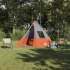 vidaXL Tipi Zelt mit Dach Grau und Orange 383 x 338 x 217 cm Taft