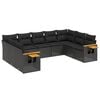 vidaXL Patio Sofa Set 9-Sitzer Black