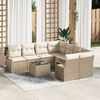 vidaXL Sofa Set mit Kissen 9 pcs Beige und Creme Poly-Rattan
