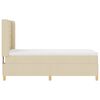 vidaXL Boxspringbett mit Matratze mit Kopfteil Creme 90 x 200 cm Stoff