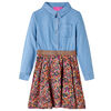 vidaXL Kinderkleid mit Langen &Auml;rmeln Marineblau und Jeansblau 116