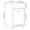 vidaXL Schrank mit Rollen Altholz-Optik 33x38x60 cm Holzwerkstoff