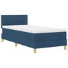 vidaXL Boxspringbett mit Matratze mit Kopfteil Blau 90 x 190 cm Stoff