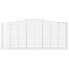 vidaXL Gabionen mit Hochbogen 3 Stk. 400x50x160/180cm Verzinktes Eisen