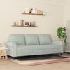 vidaXL 3-Sitzer-Sofa Hellgrau 180 cm Samt