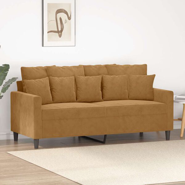 vidaXL 2-Sitzer-Sofa Braun 140 cm Samt