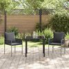 vidaXL Garten Essgruppe 3 pcs Schwarz und Grau PE-Rattan
