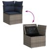 vidaXL 11-tlg. Garten-Sofagarnitur mit Kissen Grau Poly Rattan Akazie