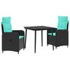 vidaXL Sofa-Tischset 3 stk. PE Rattan und pulverbeschichteter Stahl