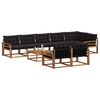 vidaXL Outdoor-Sofagarnitur mit Kissen 9 pcs Nat&uuml;rlich und Schwarz