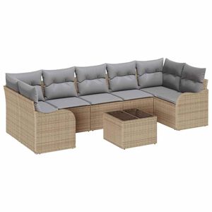 vidaXL Gartensofa-set 8 stk. 7-Sitzanzahl Beige und Grau
