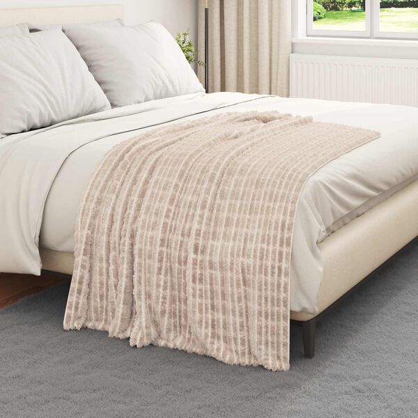 vidaXL &Uuml;berwurfdecke Beige 150 x 130 cm Fleece