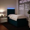 vidaXL Boxspringbett mit Matratze Blau 90x200 cm Samt