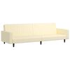 vidaXL Schlafsofa 2-Sitzer Creme Kunstleder