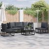 vidaXL Gartensofa-set mit Kissen 5 pcs Schwarz Aluminium