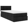vidaXL Ottoman-Bett mit Matratze & LEDs Schwarz 90x190 cm Stoff