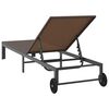 vidaXL Sonnenliege 1-Person Braun 206 x 62,5 x 74 cm Poly-Rattan