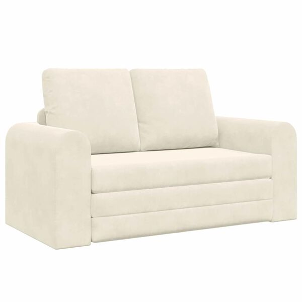 vidaXL Schlafsofa 60cm Creme Samt