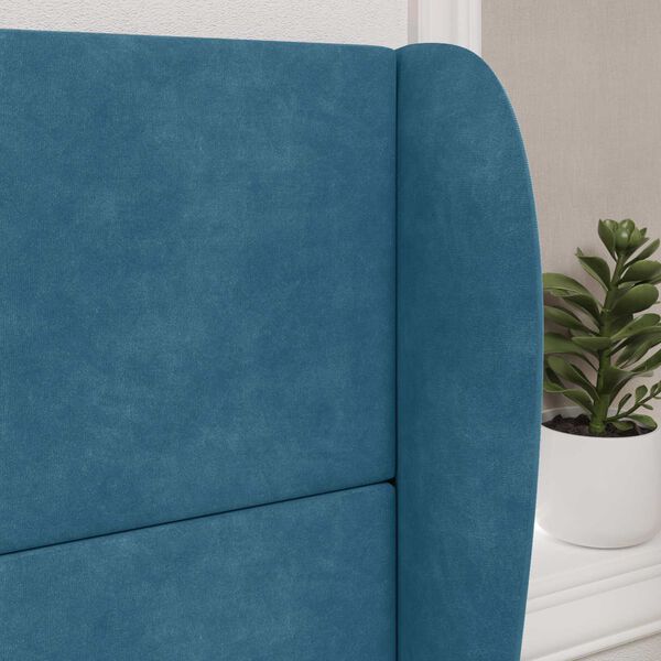 vidaXL Kopfteil Ohr Blau 80 x 23 x 6 cm Samt