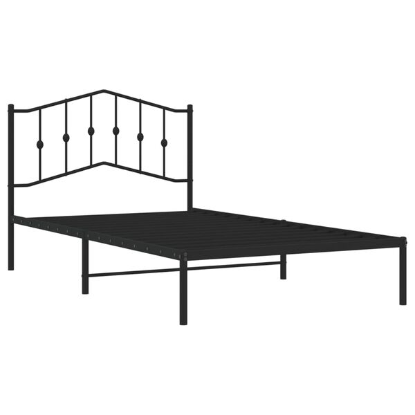 vidaXL Bettgestell mit Kopfteil Metall Schwarz 107x203 cm