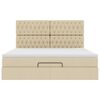 vidaXL Ottoman-Bett mit Matratze & LEDs Creme 160x200 cm Stoff