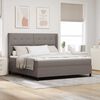 vidaXL LED Boxspringbett mit Matratze Taupe 180 x 200 cm Stoff