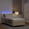 vidaXL LED Boxspringbett mit Matratze mit LED Creme 90 x 190 cm Stoff
