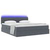 vidaXL Bett mit Stauraum und LED mit LED Dunkelgrau 180 x 200 cm Samt