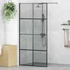 vidaXL Walk-in Duschwand Schwarz 100 x 195 cm Geh&auml;rtetes Glas
