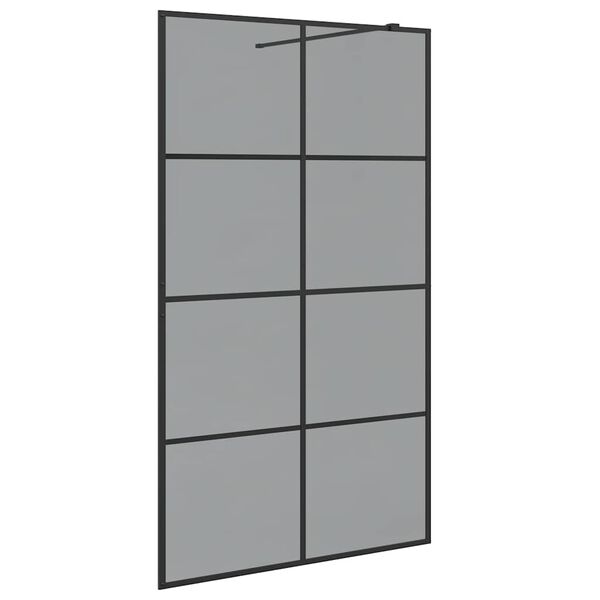 vidaXL Walk-in Duschwand Schwarz 115 x 195 cm Geh&auml;rtetes Glas