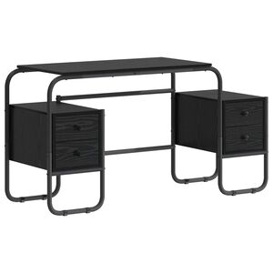 vidaXL Schreibtisch mit Stauraum Schwarz Eichen-Optik 145 x 50 x 75 cm