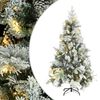 vidaXL Weihnachtsbaum mit Beleuchtung Schnee und Zapfen 195 cm PVC&PE