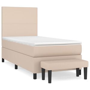 vidaXL Boxspringbett mit Matratze Cappuccino-Braun 80x200cm Kunstleder