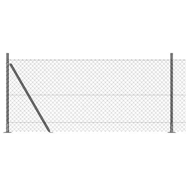 vidaXL Zaunpfosten Grau 10 x 1 m (40 x 40 mm Maschen) Stahl und PVC