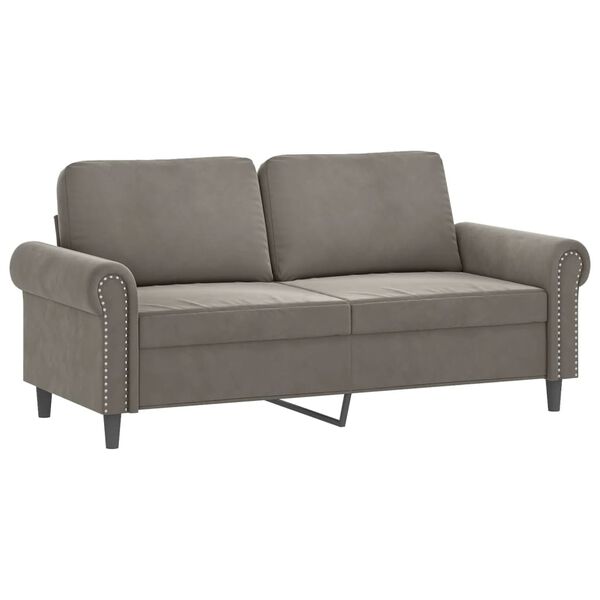 vidaXL 2-Sitzer-Sofa Hellgrau 140 cm Samt