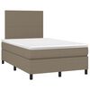 vidaXL Boxspringbett mit Matratze Taupe 120x190 cm Stoff