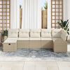 vidaXL Gartensofa-set mit Kissen mit Speicher 7 pcs Beige Poly-Rattan